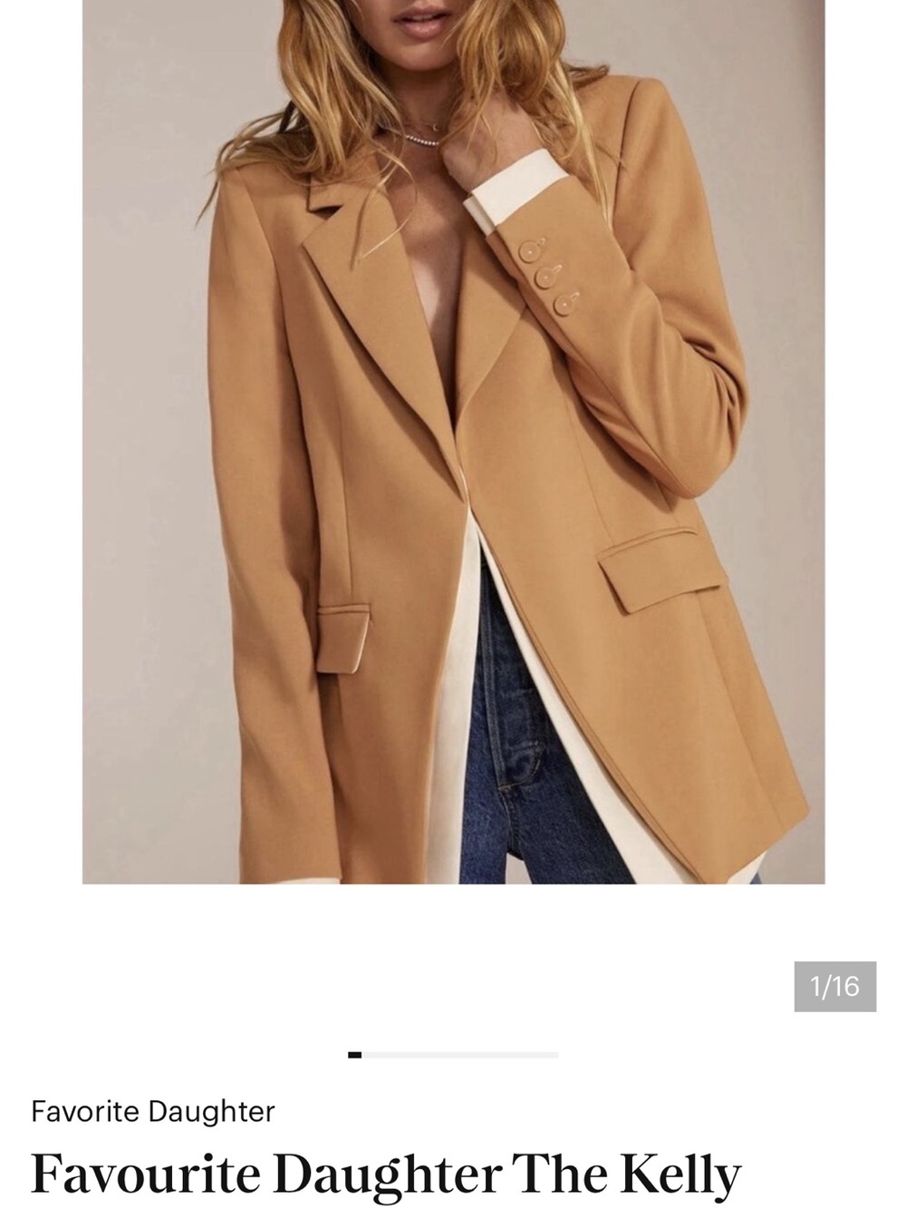 Favorite Daughter Kelly Blazer in Camel Tan $298